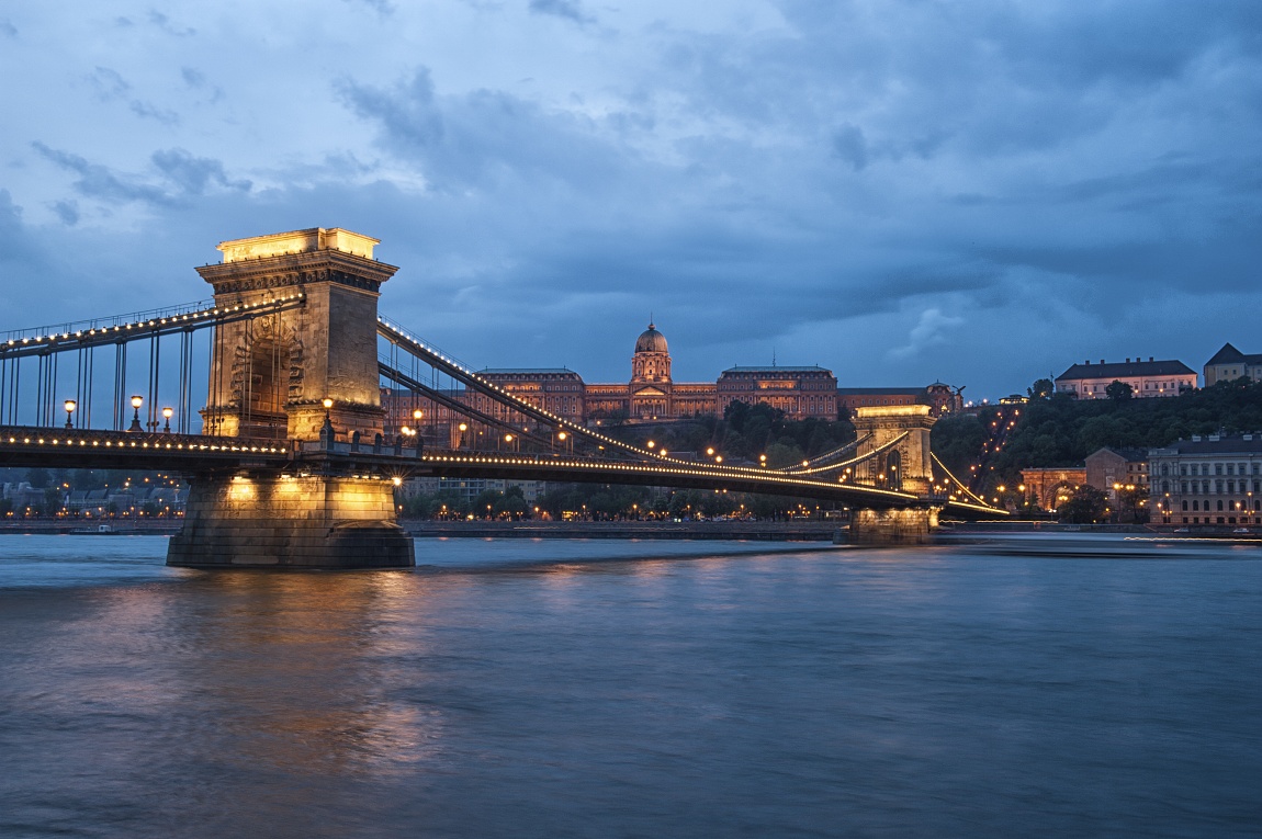 Buda castle and Chain Bridge Budapest